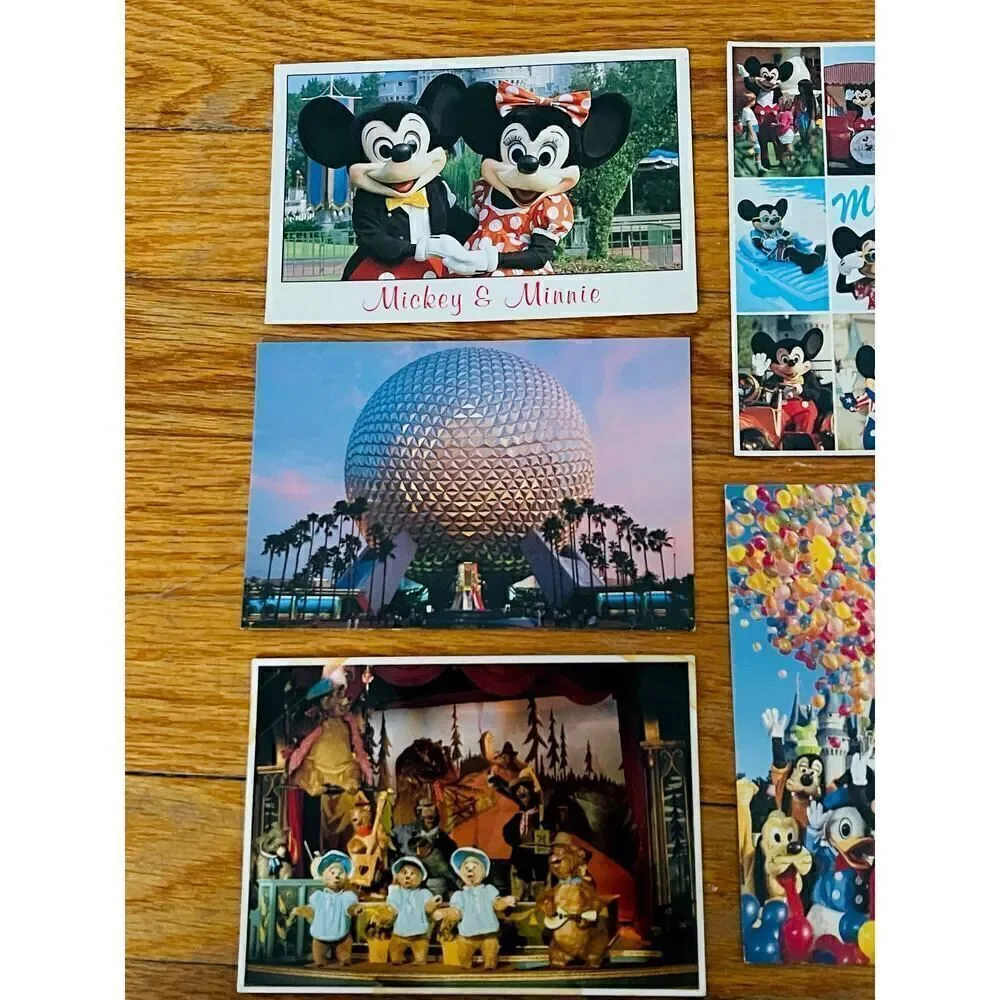 7 Vintage 80s and 90s Disney World Epcot Post Cards